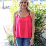 Staccato Chiffon Cami Top - Hot Pink