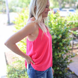 Staccato Chiffon Cami Top - Hot Pink