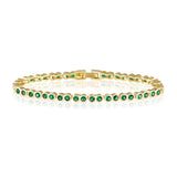 Sahira Jewelry Bezel Tennis Bracelet - Emerald