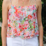 Bella Dahl Layered Button Back Cami - Ipanema Floral