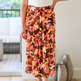 Artlove Allia Printed Skirt - Brown/Pink