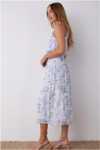 Bella Dahl Sleeveless Smocked Waist Midi Dress - Orchid Floral