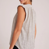 Bella Dahl Shirred Pullover Tank - Eze Slub Stripe