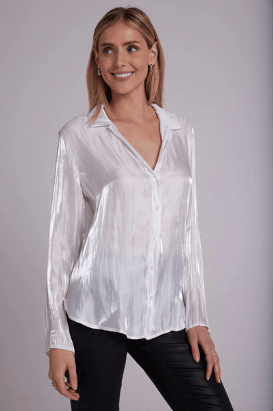 Bella Dahl Clean Shirt - White Shimmer