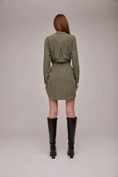 Bella Dahl Flap Pocket Shirt Dress - Herb Green