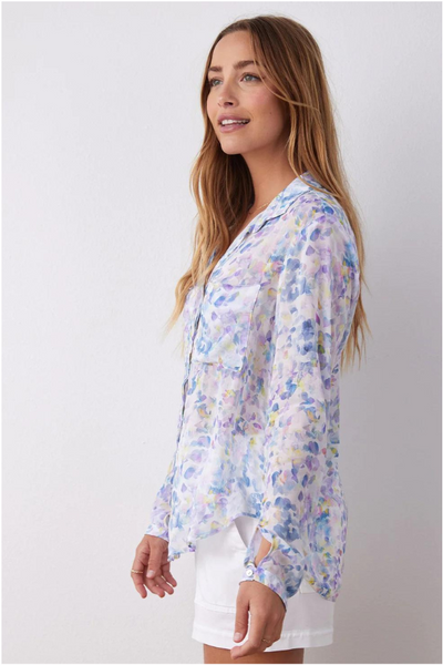 Bella Dahl Hipster Button Down Shirt - Orchid Floral