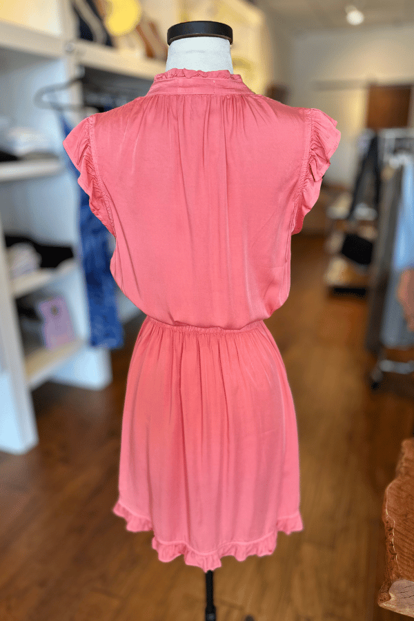 Bella Dahl Ruffle Sleeve Mini Dress - Blushed Coral