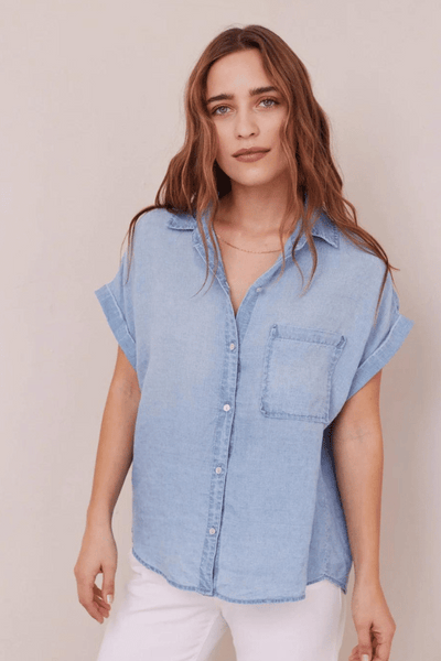 Bella Dahl Short Sleeve Pocket Button Down - Bayside Wash