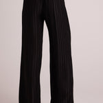 Bella Dahl Elastic Back Wide Leg Pant - Black Stripe back