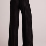 Bella Dahl Elastic Back Wide Leg Pant - Black Stripe back