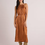 Bella Dahl Halter Neck Slip Dress - Ember Glow Shimmer