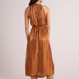 Bella Dahl Halter Neck Slip Dress - Ember Glow Shimmer