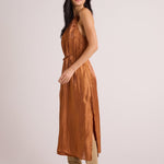 Bella Dahl Halter Neck Slip Dress - Ember Glow Shimmer