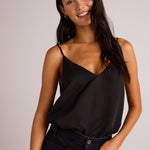 Bella Dahl Satin V-Neck Cami - Black