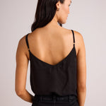 Bella Dahl Satin V-Neck Cami - Black
