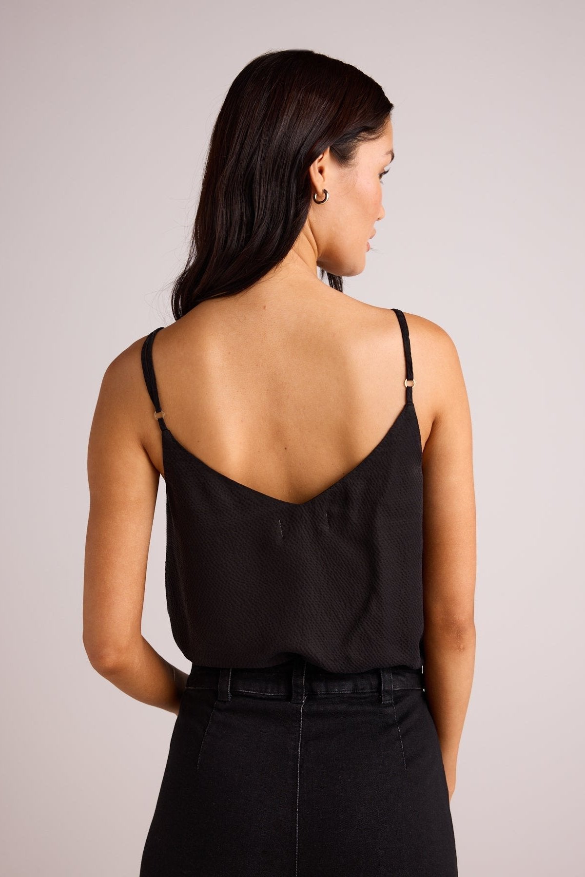 Bella Dahl Satin V-Neck Cami - Black