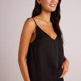 Bella Dahl Satin V-Neck Cami - Black