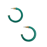 C&P Accessories Enamel Hoop Earrings - Turquoise