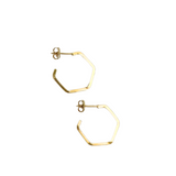 C&P Accessories Hexagon Hoop Earrings - Gold