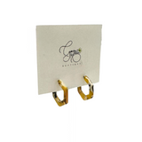 C&P Accessories Mini Acrylic Hexagon Hoop Earrings - Mustard