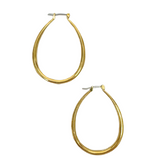 C&P Accessories Oblong Drop Hoop Earrings - Gold