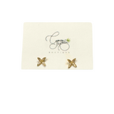 C&P Accessories Pave Flower Studs - Gold