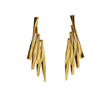 C&P Accessories Wavy Bar Earrings - Gold