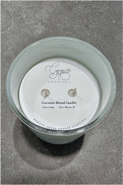 C&P Beach Retreat Glass Candle 12 oz - Sage Green