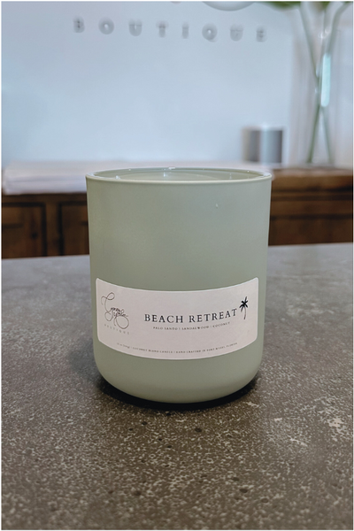 C&P Beach Retreat Glass Candle 12 oz - Sage Green