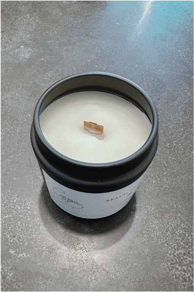 C&P Beach Retreat Lidded Jar Candle 9 oz - Black