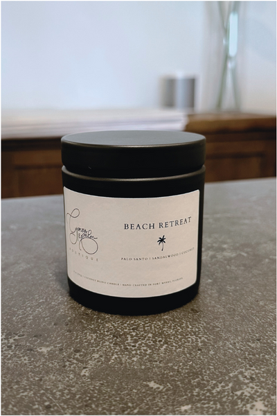 C&P Beach Retreat Lidded Jar Candle 9 oz - Black