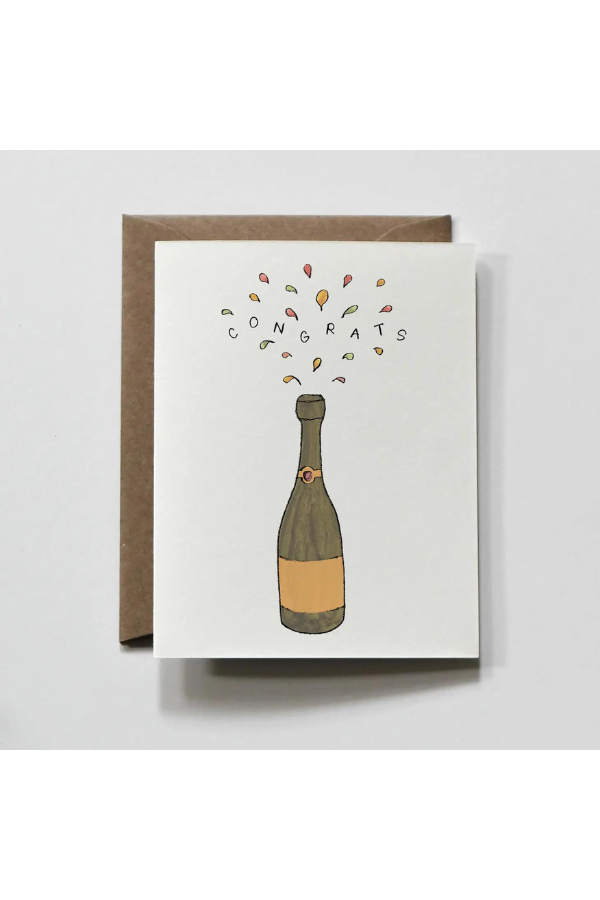 Champagne Bottle Congratulations Card