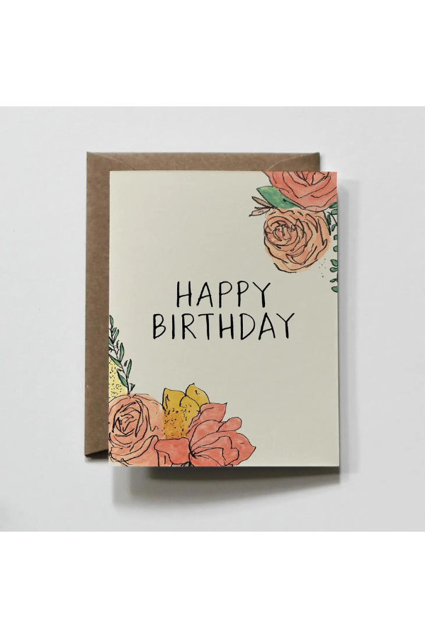 Floral Caps Birthday Card