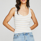 Gentle Fawn Delia Ribbed Knit Striped Tank - Poolside Stripe