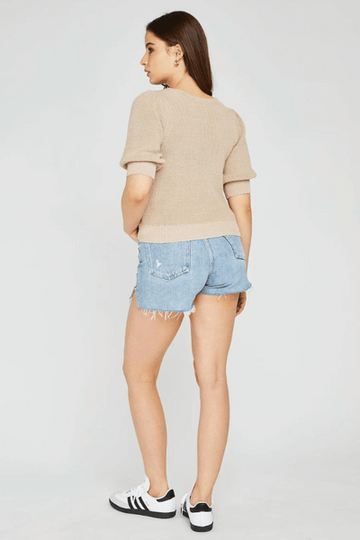 Gentle Fawn Phoebe Short Sleeve Sweater - Oat