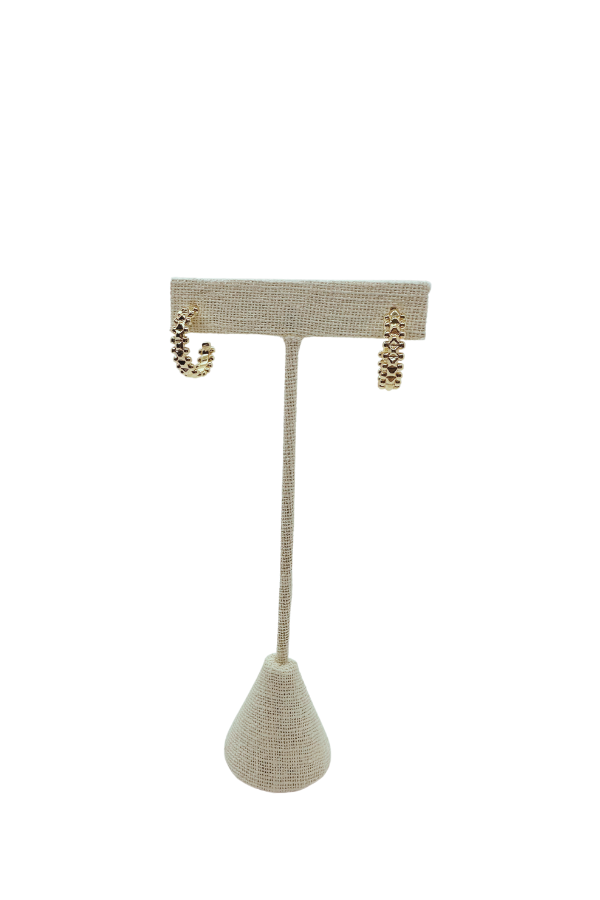 Gianna CZ Ball Hoop Earring - Gold
