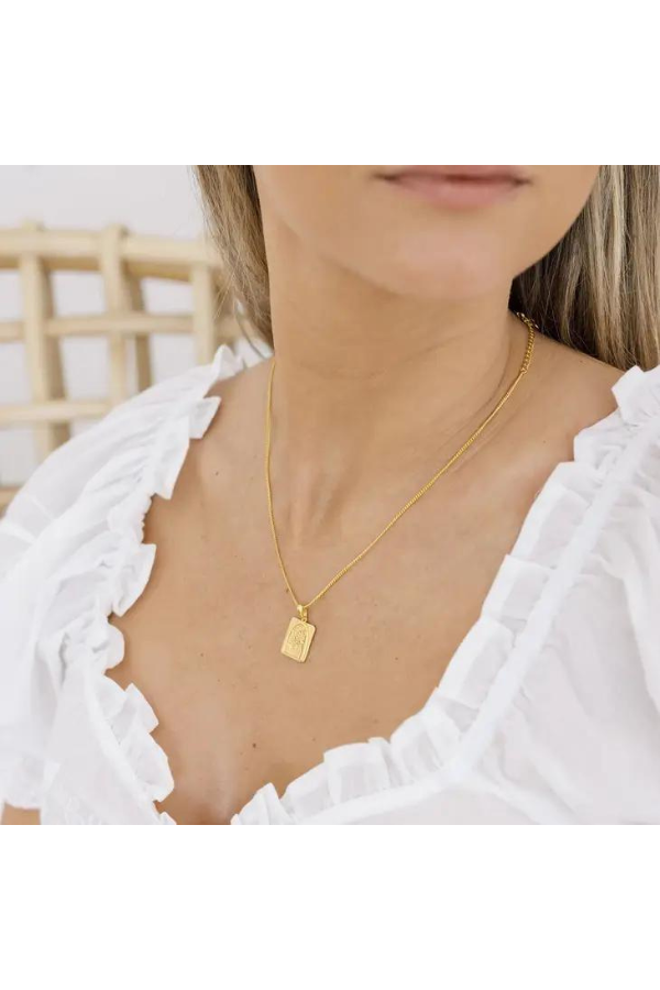 Gold Palm Pendant Necklace
