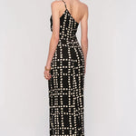 Heartloom Nyx One Shoulder Dress - Black/White Dot back view