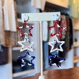 C&P Accessories Glitter Red, White, and Blue Earrings