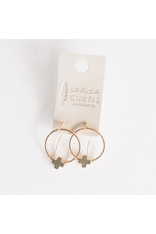 Leslie Curtis Lucy Small Cross Earrings