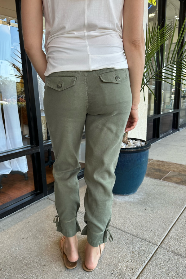 Level 99 Gigi Linen Utility Pant - Refreshing Green