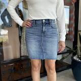 Level 99 Miley Denim Mini Skirt - Salt Blue Wash