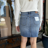 Level 99 Miley Denim Mini Skirt - Salt Blue Wash