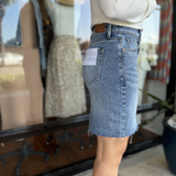 Level 99 Miley Denim Mini Skirt - Salt Blue Wash