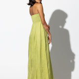 Lusana Talia Linen Maxi Dress - Sage