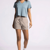 Malaika Pocket Cropped Tee - Ocean Storm