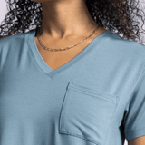 Malaika Pocket Cropped Tee - Ocean Storm