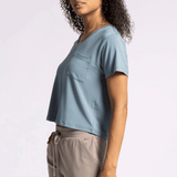 Malaika Pocket Cropped Tee - Ocean Storm