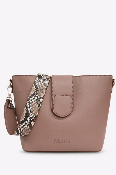Mersi Vegan Leather Isabel Bucket Bag - Rosewood