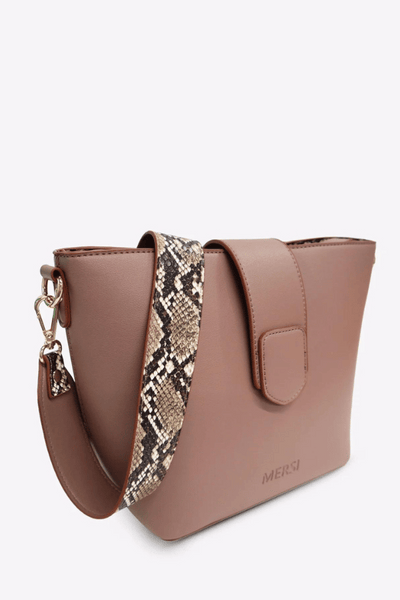 Mersi Vegan Leather Isabel Bucket Bag - Rosewood
